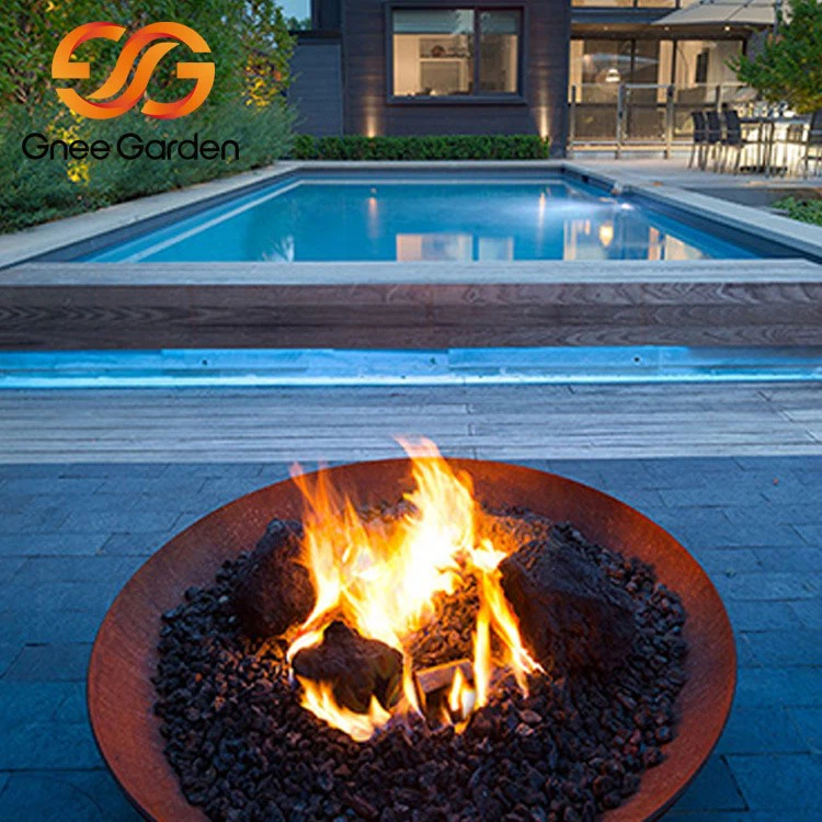 corten steel gas fire pit corten steel gas fire pit