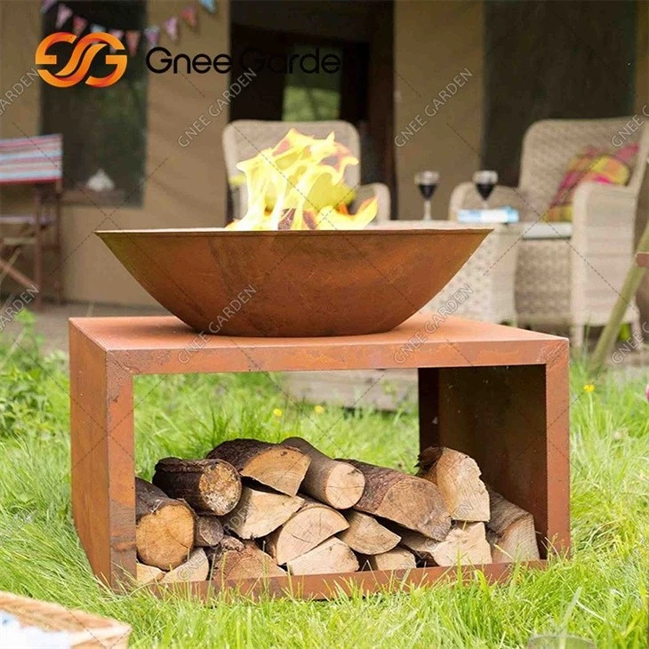 Charcoal Metal Round Fire Bowl Garden Outdoor Corten Steel Fire Pit