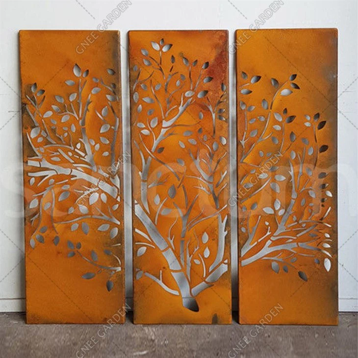 Corten Privacy Steel Corten Metal Screen Garden Mesh Hole Screen