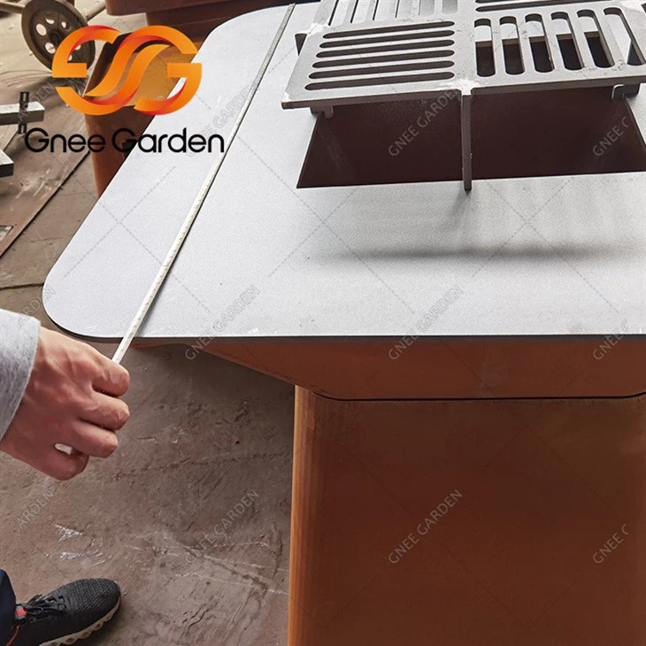 corten steel backyard grill charcoal bbq（2）