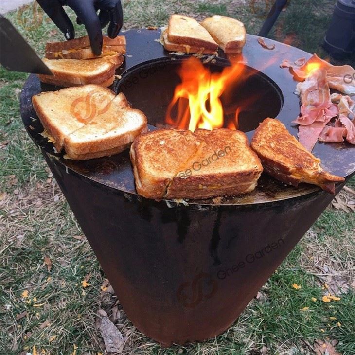 Corten Steel BBQ Grill Wood Fired Barbecue Corten Steel Outdoor Corten Steel Rust BBQ