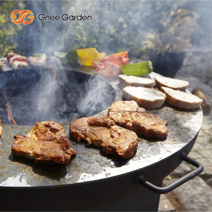 Corten Steel Black BBQ Fire Pit Table