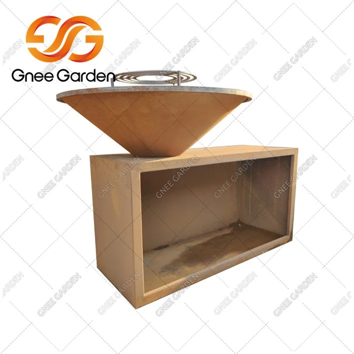 Corten Steel pit bbq camping bbq（2）