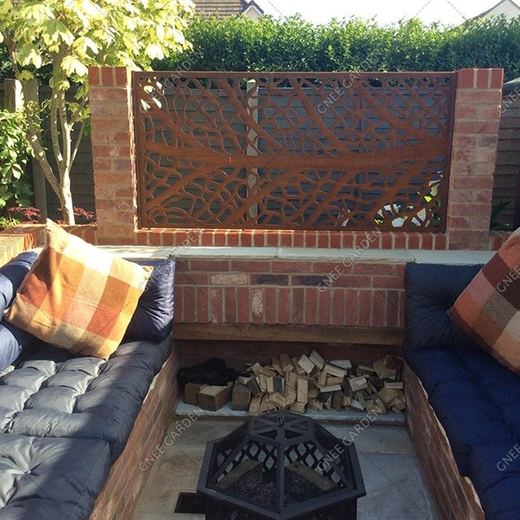 Corten Steel Screens Metal Screen Garden Drainage Mesh Hole Laser Cutting Screens