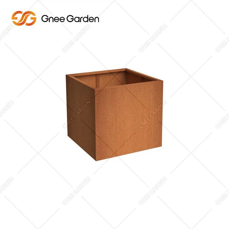 Cube Corten Steel Metal Plant Containers