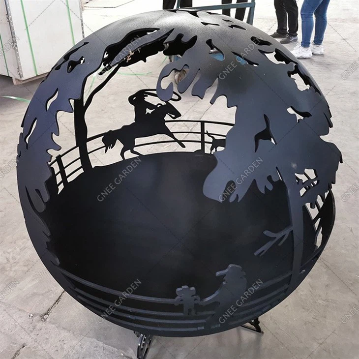 Customized Metal Ball Corten Steel Fire Pit Sphere