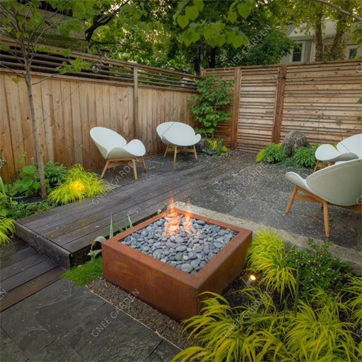 Customized Outdoor Patio Steel Frame Gas Firepit
