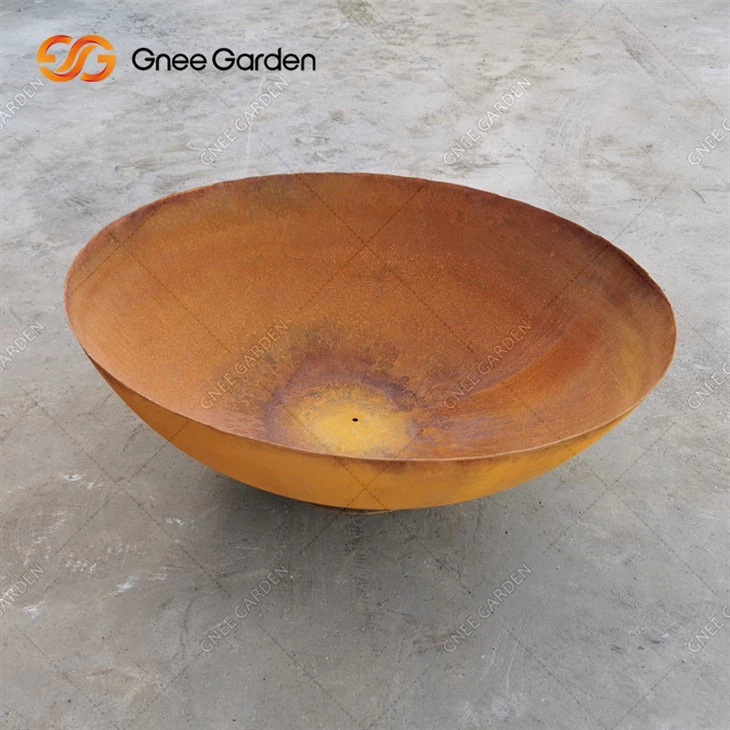 Garden Corten Steel Round Metal Heating Fire Pit Brazier Wood Burning Metal BBQ Warming Fire Pit