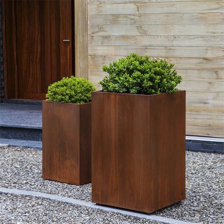 Large Quantity Wholesale Garden Products Large Size Outdoor Metal Garden Pots Metal Planter Box