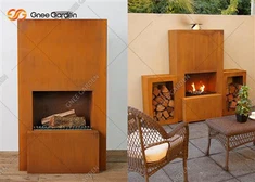 بڑی مربع شکل کارٹین اسٹیل فائر پلیس