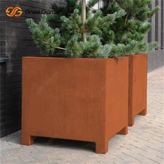 Rusty Corten Steel Outdoor Flowerpots