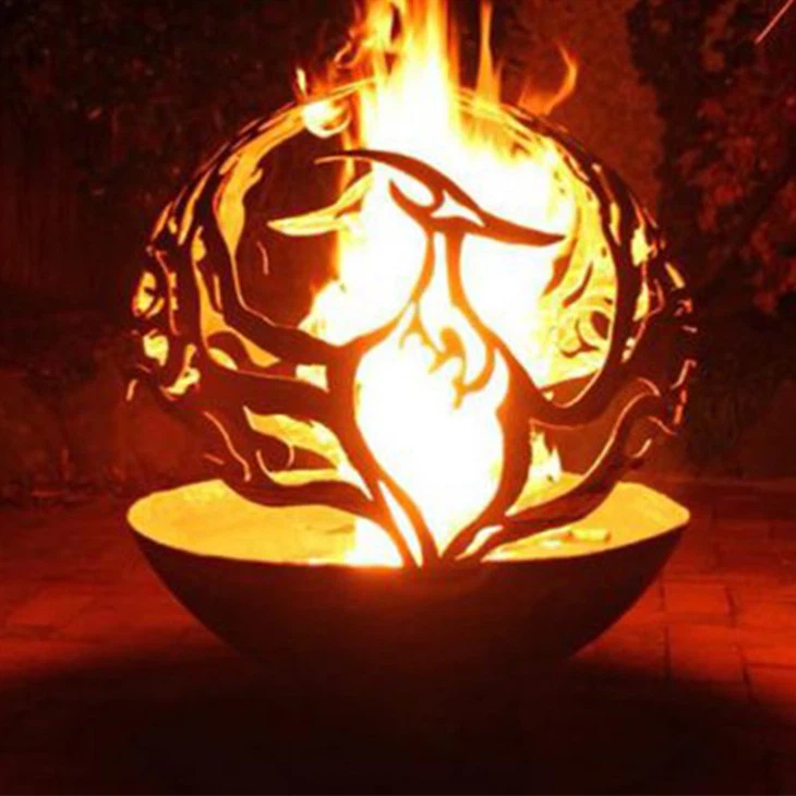 اسٹیل بال میٹل کرافٹس لیزر کٹنگ بال آؤٹ ڈور مجسمہ، کارٹین اسٹیل کرافٹس