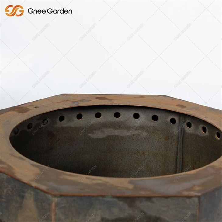 Weathering Steel Octagon Portable Fire Pit