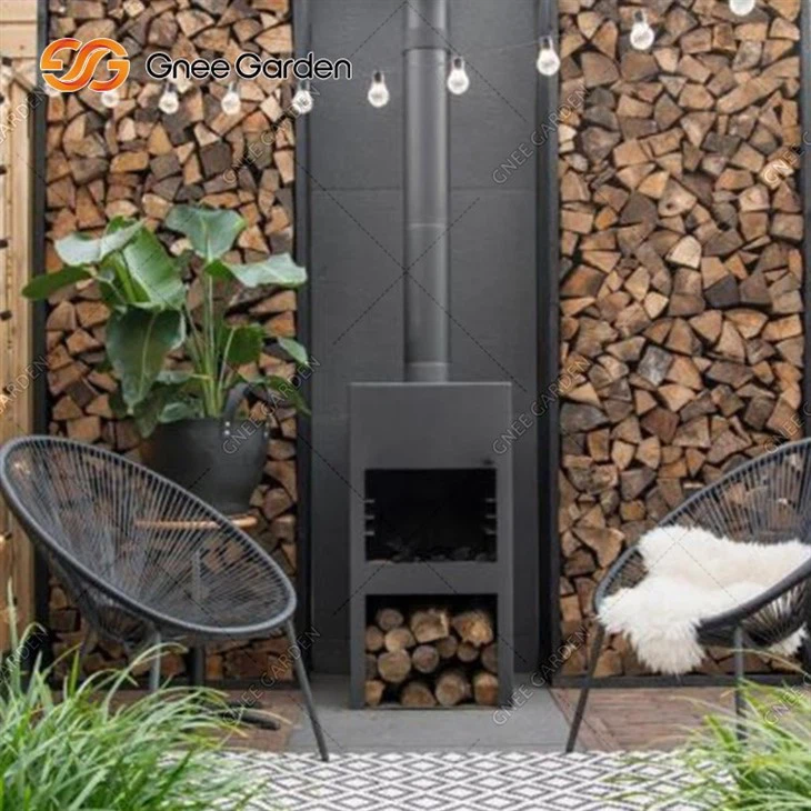 Corten Steel Outdoor Fireplace Wood Burning Chiminea