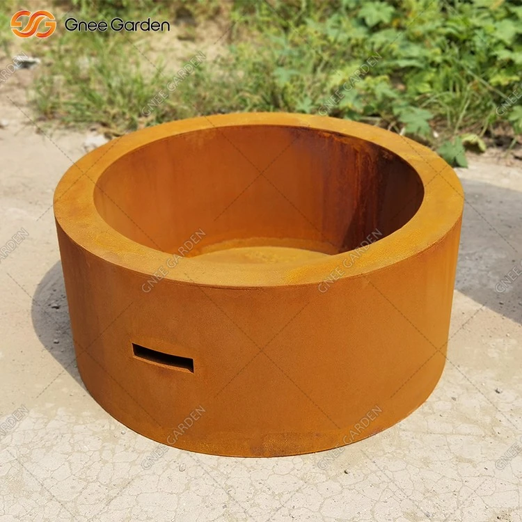 Weathering Steel Villa Firepit For Garden heating