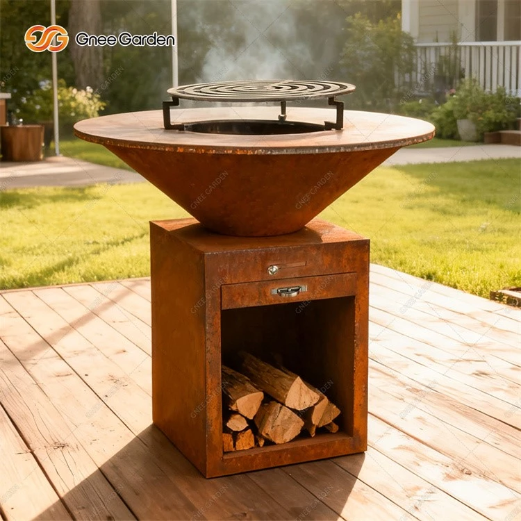 Classic Storage Corten Steel BBQ Grill Classic Storage Corten Steel BBQ Grill