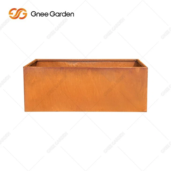 Rectangular Metal Corten Steel Rusty Garden Planter Nursery Planter