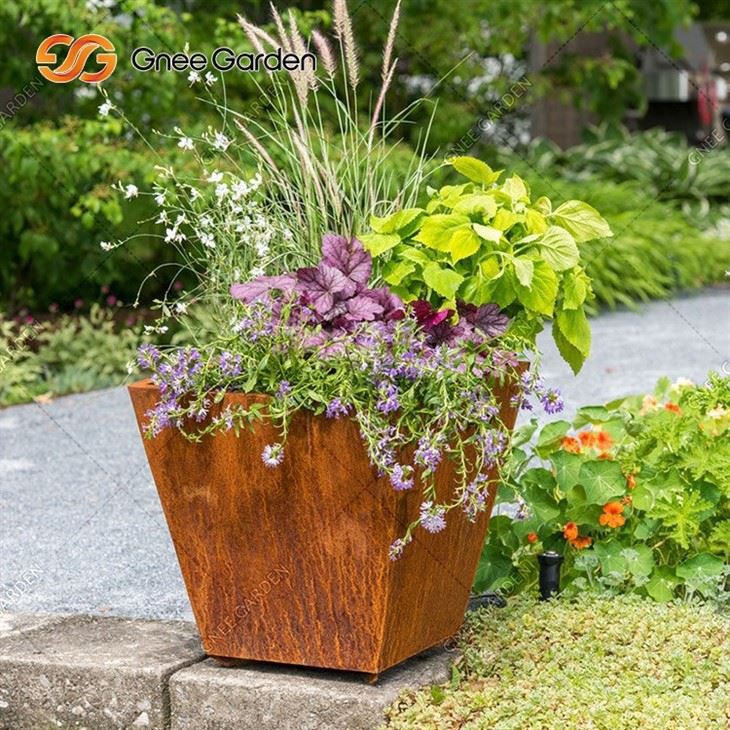 Rusty Garden Planter Corten Steel Flower Pot